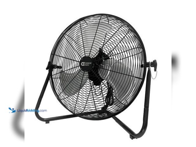 Lot 49-5553446 - Commercial Electric 20 in. 3-Speed High Velocity Floor Fan Model # SFC1-500B UNUSED. POWERS ON.