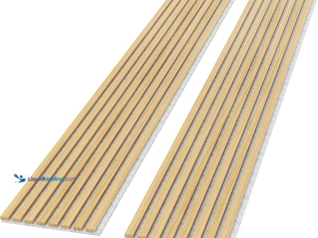 Lot 49-5437650 - ROOMTEC 2 Pack Acoustic Solid Wood Wall Panels, 94.49” x 12.6” Soundproof Wall Panels, Wood Slat Wal...