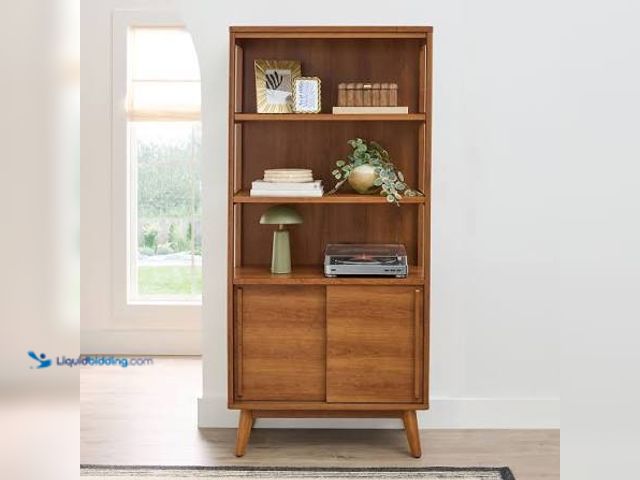 Lot 49-3563410 - Better Homes & Gardens Greyson Bookcase, Acorn Finish. Model: BH6525004710002. Unused, no hardware