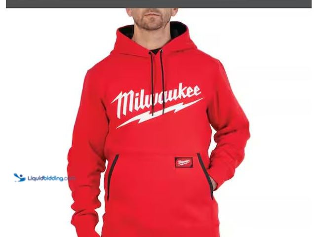 Lot 49-1576460 - Milwaukee Men's Large Red Midweight Long-Sleeve Pullover Hoodie Model # 352R-L, Unused, Product Not ...