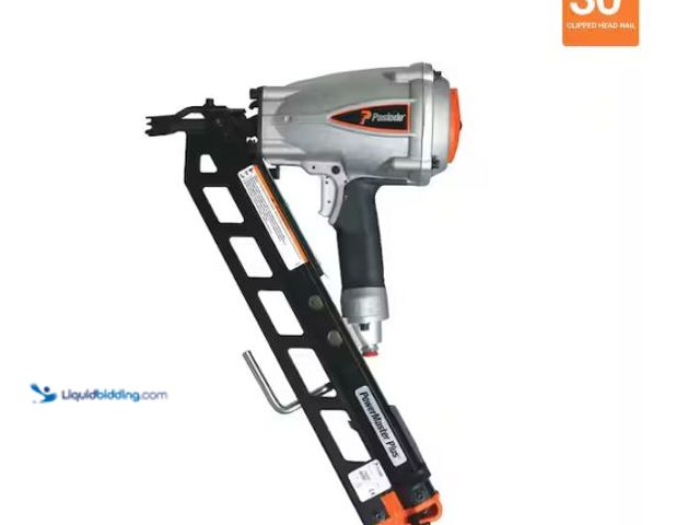 Lot 49-1627461 - Paslode Pneumatic 3-1/2 in. 30 degree Air Corded PowerMaster Plus Clipped-Head Framing Nailer Model ...