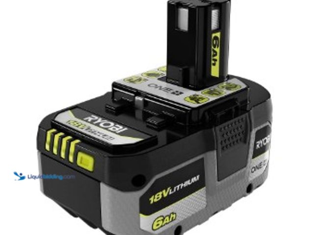 Lot 49-2025533 - RYOBI High Performance 18V ONE+ 6Ah Lithium Battery, Model # PBP017, MSRP $159, Unused, Powers on.  ...