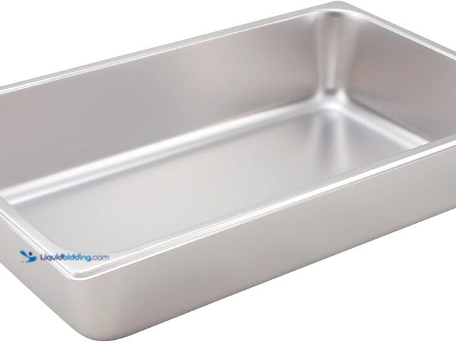 Lot 49-5485967 - QTY 2 - Winco 4-Inch Pan, Full, Stainless Steel. Model #B001VZCR0E. Unused.