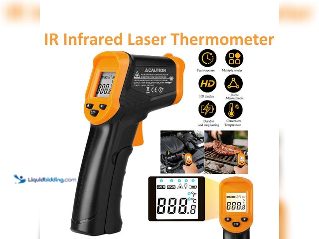Lot 49-1820450 - IR Infrared Laser Thermometer Non-Contact IR Infrared Laser Thermometer with Digital LCD Screen Blac...