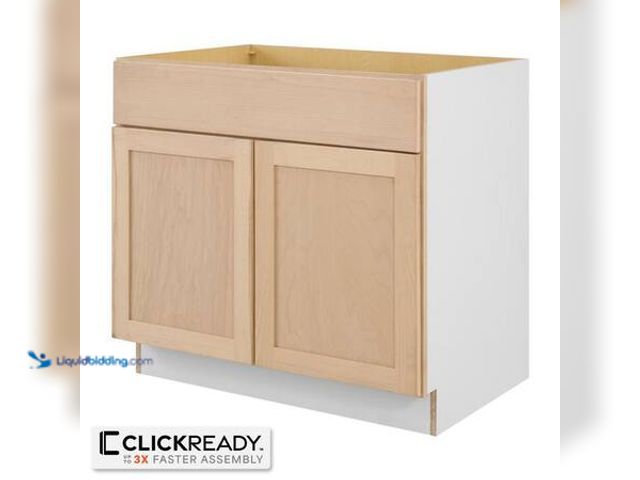 Lot 49-5553150 - Hampton Bay 36 in. W x 24 in. D x 34.5 in. H Ready to Assemble Base Kitchen Cabinet in Unfinished wi...