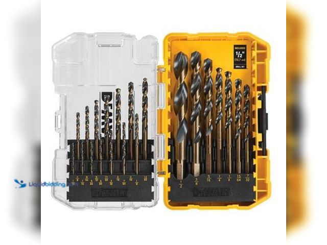 Lot 49-5544392 - DEWALT Black and Gold Twist Drill Bit Set (21-Piece). Model # DWA1181. Unused