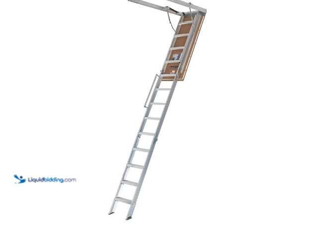 Lot 49-3566063 - Louisville Ladder, Inc AL2540LG-R5FT  ATTIC LADDR R5 375LB 25.5X63IN. Unused