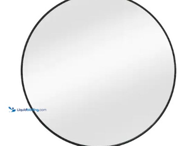 Lot 49-3631408 - Glacier Bay 24 in. W x 24 in. H Round Aluminum Framed Wall Bathroom Vanity Mirror in Black (Screws N...