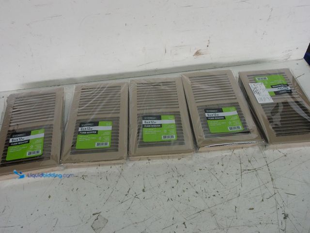 Lot 49-3631570 - Lot of (5) Everbilt 6 in. x 12 in. 2-Way Steel Floor Register in Brown, Model # E150MB06X12, New.   ...