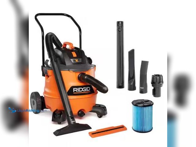 Lot 49-1577193 - RIDGID 16 Gal. 6.5 Peak HP NXT Shop Vacuum Wet Dry Vac with Cart, Fine Dust Filter, Hose and Accesso...