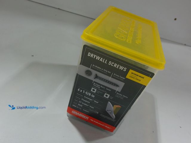 Lot 49-2024185 - GRABBER 6 x 1-5/8" Coarse Drywall Screw, Scavenger Heads.. Model #B00U849ASQ. MSRP $40. Unused.   Re...