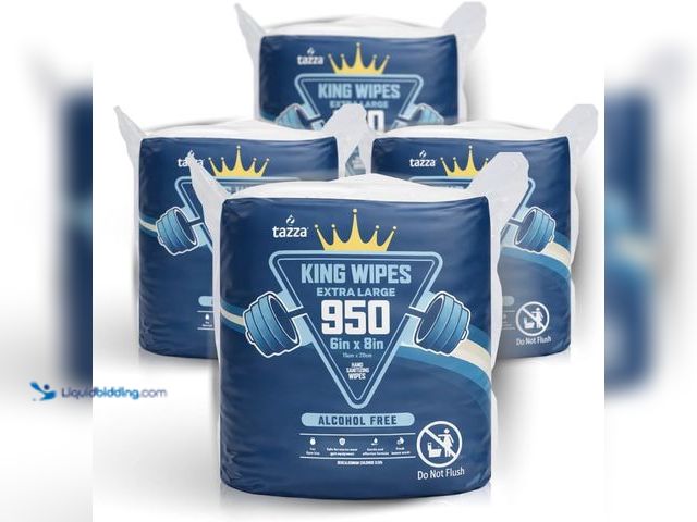 Lot 49-5546087 - Tazza Gym Equip Wipes, 4 x 950 Count (3800 Total Wipes) - Durable, Pre-Saturated Gym Equipment & Sur...