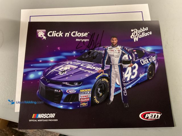 Lot 49-1505972 - WOW! AUTOGRAPHED BUBBA WALLACE NASCAR 9X11 PICTURE “CLICK N’ CLOSE” AMAZING AUTOGRAPHED PICTURE FOR ...