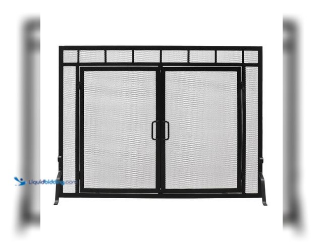 Lot 49-1556630 - Minuteman International 5-in Matte Black Iron 1 -Panel Flat Bi-fold Fireplace Screen Model #50015509...