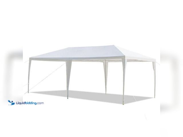 Lot 49-5406400 - Karl Home 10 ft. x 20 ft. White Outdoor Party Tent without Sidewalls, Model # K1G58000231, Used, Dir...