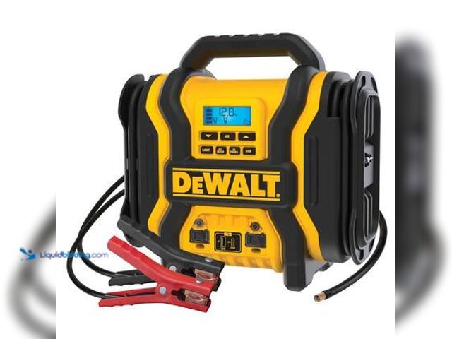 Lot 49-5559278 - DEWALT 2000-Peak Amp Portable Jump Starter with Digital Compressor, USB and AC Power Bank. Model # D...