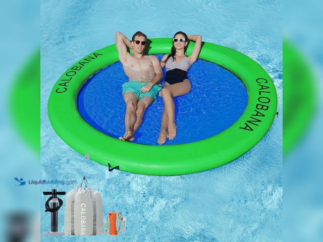 Lot 49-3470379 - CALOBANA Round Floating Ring Inflatable Water Hammock Heavy Duty River Floats Lake Raft for Adults T...