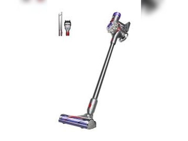 Lot 49-5489083 - Dyson V8 Cordless Stick Vacuum Cleaner. Model # 400473-01. Used with hattachments. Tested and works.