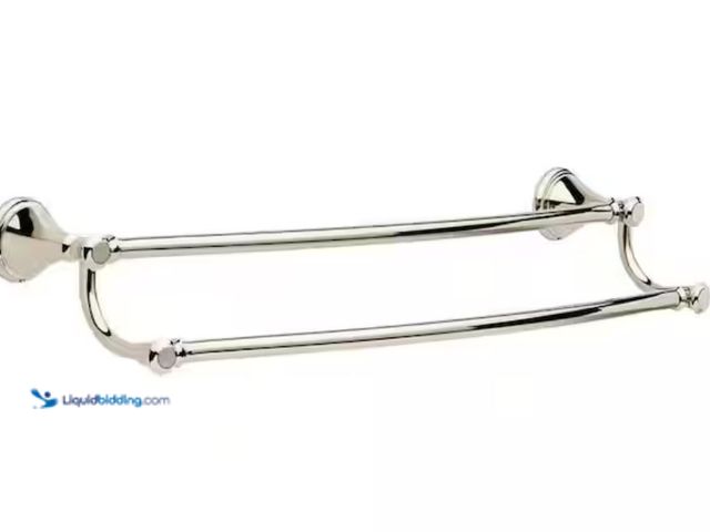 Lot 49-3614511 - Delta Cassidy 24 in. Wall Mount Double Towel Bar Bath Hardware Accessory in Polished Nickel, Model #...