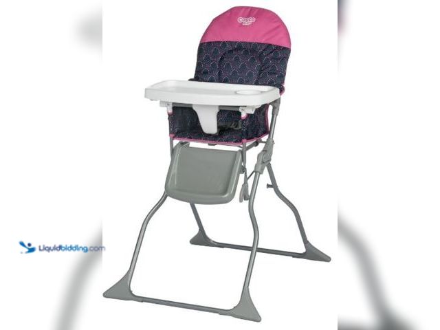 Lot 49-1631009 - Cosco Kids Simple Fold Baby High Chair, Portable Feeding Chair, Pink/ Navy Glam, Model # HC225HGAA, ...