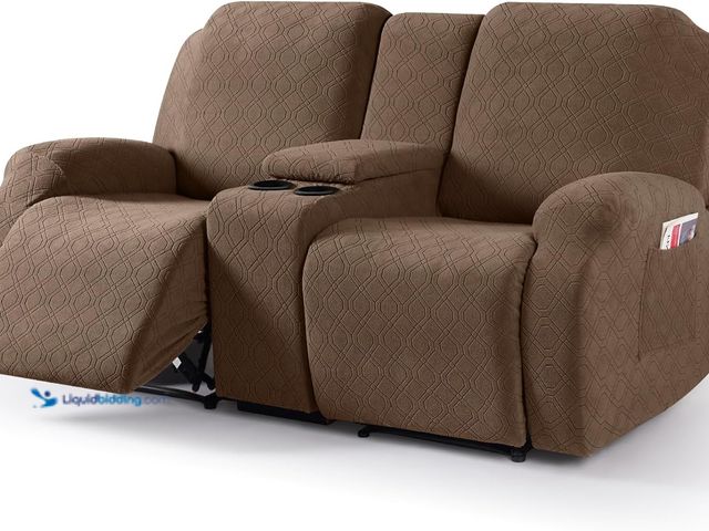 Lot 49-3511845 - VANSOFY Recliner Loveseat Cover with Middle Console Stretch Reclining Sofa Slipcover for 2 Seat Jacq...