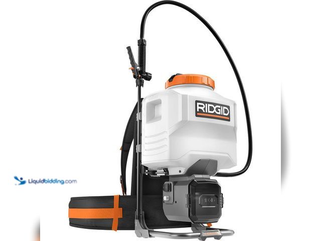 Lot 49-5405874 - RIDGID
18-Volt Cordless Battery 4 Gal. Backpack Chemical Sprayer (Tool Only) Unused