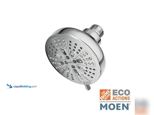 Lot 49-5414651 - MOEN HydroEnergetix 8-Spray Patterns with 1.75 GPM 4.75 in. Single Wall Mount Fixed Shower Head in C...