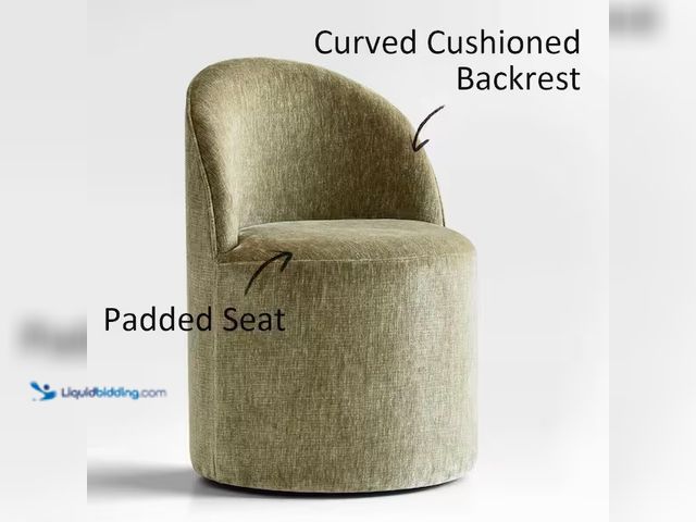 Lot 49-3616986 - Sage Green Chenille Upholstered Barrel Dining Chair - Slightly used Model # DORIS-CHAIR-CKS035-SAGE ...