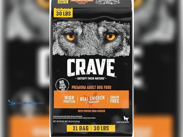 Lot 49-5411642 - CRAVE Grain Free High Protein Adult Dry Dog Food, Chicken, 30 lb. Bag unused