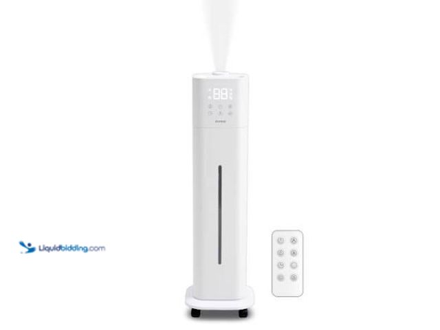 Lot 49-5541542 - Pureal 10L Tower Humidifier, 83H Runtime, Warm & Cool Mist, Large Room, Top-Fill Tank On Wheels, Aut...