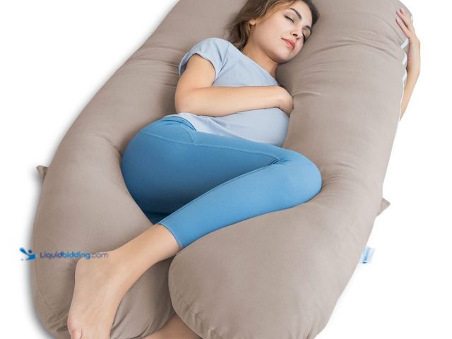 Lot 49-3463535 - QUEEN ROSE Cooling Pregnancy Pillows, Maternity Pillow for Sleeping, 55in U Shaped Body Pillow for P...