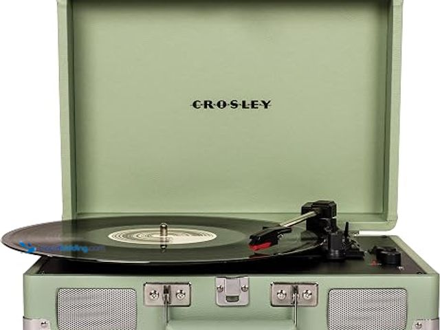 Lot 49-1622990 - Crosley CR8005F-MT Cruiser Plus Vintage 3-Speed Bluetooth in/Out Suitcase Vinyl Record Player Turnta...