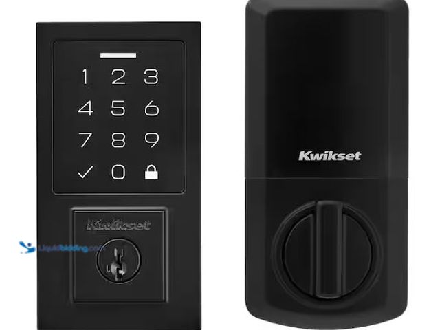 Lot 49-3530398 - Kwikset
SmartCode 270 Contemporary Matte Black Touchpad Single Cylinder Electronic Deadbolt Featuri...