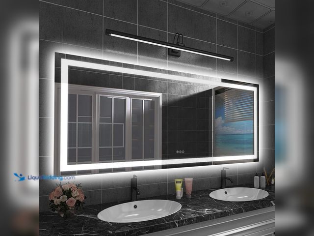 Lot 49-1539391 - Amorho LED Bathroom Mirror 72" X32" with Front and Backlight, Large Dimmable Wall Mirrors with Anti-...