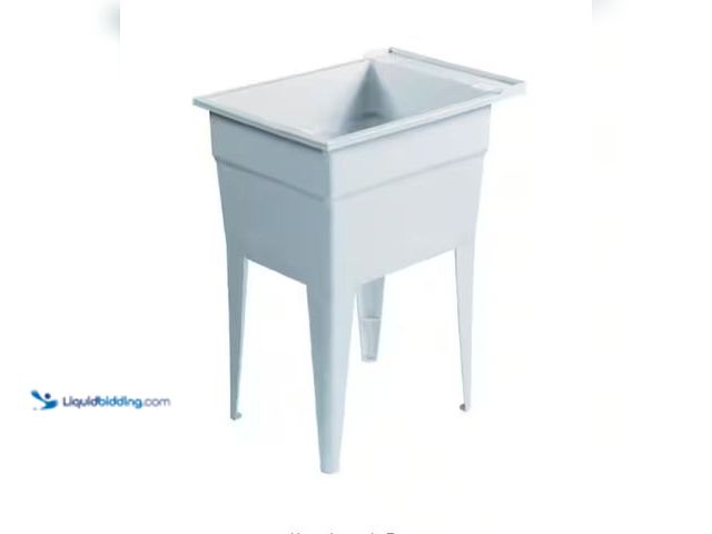 Lot 49-2006266 - RUGGED TUB 18 in. x 24 in. Granite Freestanding Utility/Laundry Sink with 2-Hdl Pullout Faucet and I...