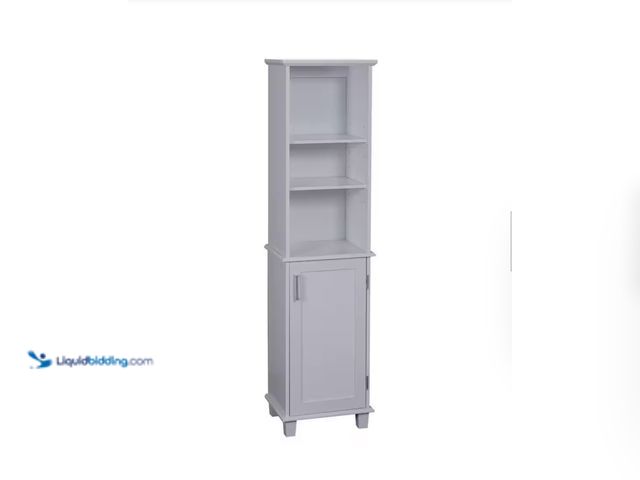 Lot 49-1814374 - Shaker Style 16 in. W x 12 in. D x 62.25 in. H Linen Cabinet in Dove Gray by Glacier Bay