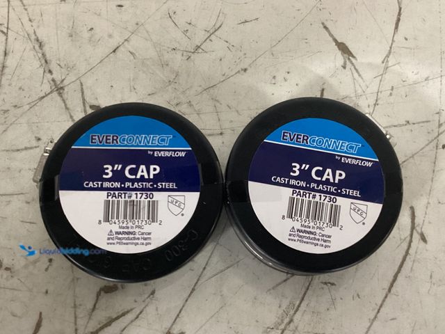 Lot 49-3617695 - Everflow Set of (10) 1730 Flexible 3" Cap Seal For Cast Iron PVC Copper Steel Pipes BLACK - Unused M...