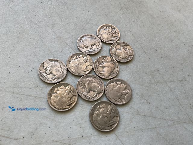 Lot 49-1975498 - LOT OF 10 VINTAGE BUFFALO NICKELS VARIOUS YEARS