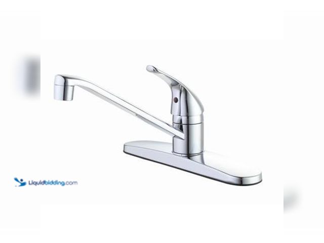 Lot 49-5559626 - Single Handle Standard Kitchen Faucet in Polished Chrome. Unused