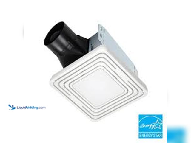 Lot 49-5459578 - Broan-NuTone Roomside Series, White, 50 CFM, No Cut- Roomside Installation Bathroom Fan with Light, ...