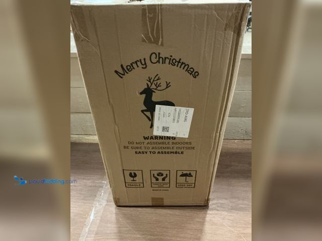 Lot 49-5413370 - Two piece lighted gold Christmas Deer Decoration (New) (No Factory Image)