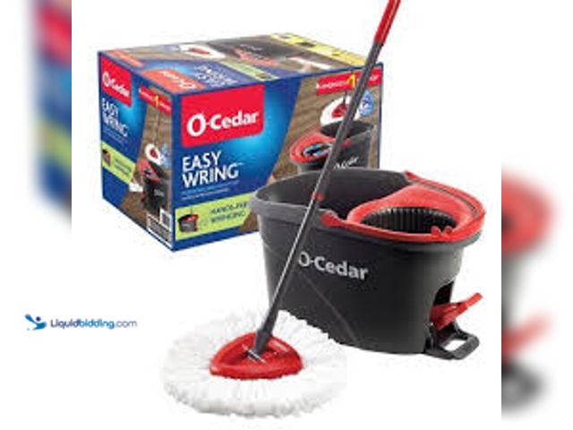 Lot 49-5485788 - O-Cedar EasyWring Spin Mop and Bucket System. Model #041785998151. Unused with attachments.