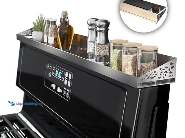 Lot 49-3610806 - STUTOV 30" Magnetic Stove Top Shelf – Stainless Steel Spice Rack and Seasoning Organizer – Kitchen S...