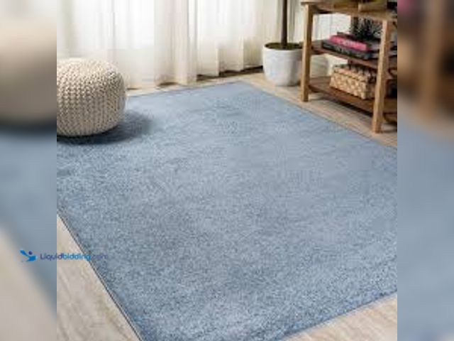 Lot 49-5407089 - JONATHAN Y Haze Solid Low-Pile Blue 9 ft. x 12 ft. Area Rug. Model # SEU100F-9. Unused