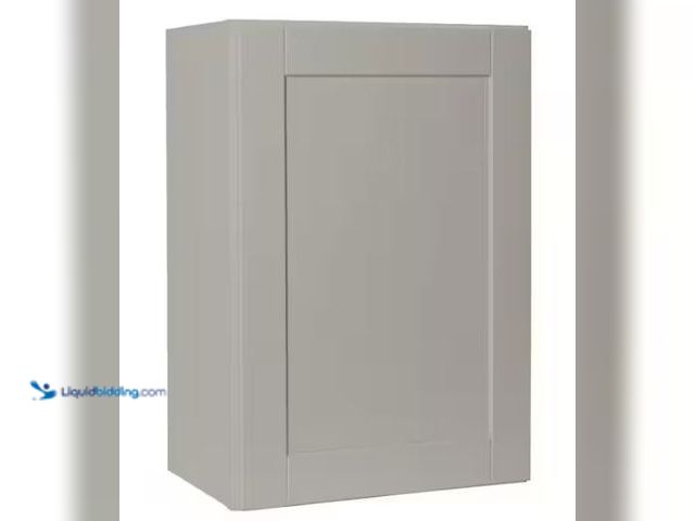 Lot 49-1549458 - Hampton Bay Shaker 21 in. W x 12 in. D x 30 in. H Assembled Wall Cabinet in Dove Gray, Model # KW213...