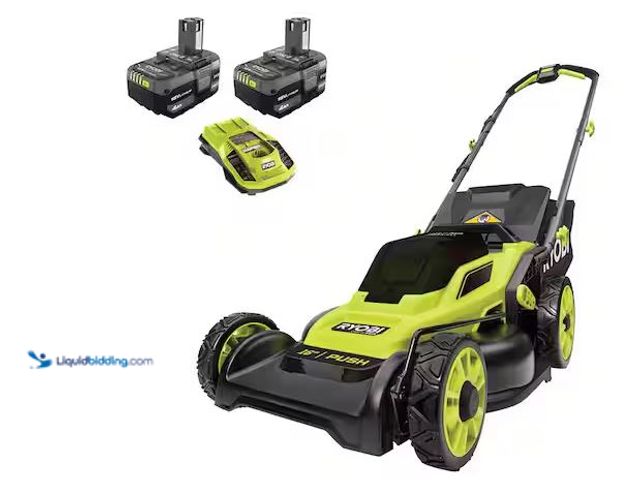 Lot 49-1568554 - RYOBI ONE+ HP 18V Brushless 16 in. Cordless Battery Walk Behind Push Lawn Mower with (2) 4.0 Ah Batt...