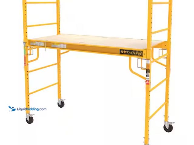 Lot 49-1557648 - MetalTech Jobsite 6 ft. Baker Style Rolling Scaffold Platform, 1100 lbs. Load Capacity, Steel, 6 ft....