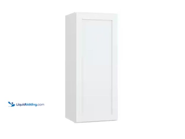 Lot 49-3433556 - Hampton Bay Courtland 15 in. W x 12 in. D x 36 in. H Assembled Shaker Wall Kitchen Cabinet in Polar ...