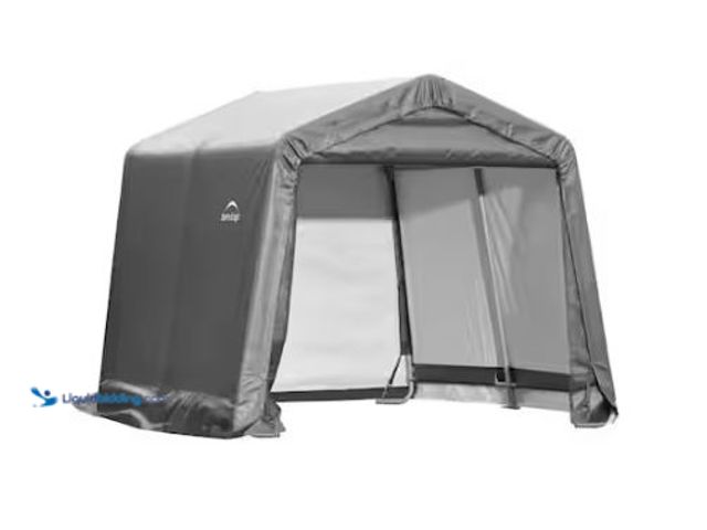 Lot 49-1569177 - ShelterLogic 10 ft. x 8 ft. x 10 ft. Gray Shed-In-A-Box, Model # 70423, Slightly used, Hardware may ...