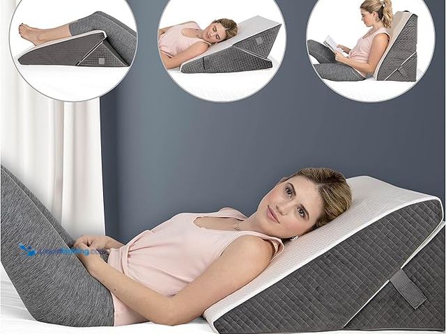 Lot 49-3433318 - Kolb's Memory Foam Adjustable Bed Wedge Pillow - Wedge Pillow Set for After Surgery - 9 and 12 inch ...